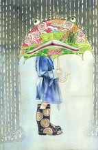 Load image into Gallery viewer, Girl with the Frog Umbrella - Print - The DM Collection
