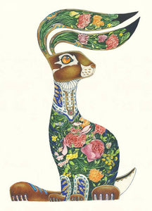 Hare with Flowers - Card - The DM Collection